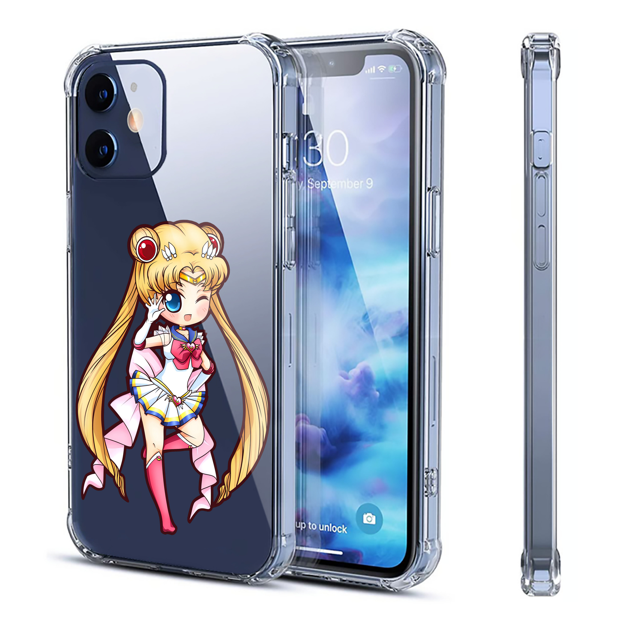 （画像用） 美少女戦士セーラームーン 月野 うさぎ つきの うさぎ Sailor Moon Tsukino Usagi 【iPhone 12シリーズ対応】透明スマホケース（クリアソフトケース）